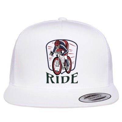 Ride Cycle Skeleton Flat Bill Trucker Hat