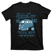 Retro California Surf Vintage Pacific Beach Long Board Wave T-Shirt