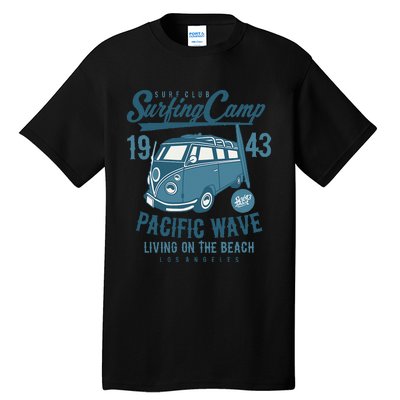 Retro California Surf Vintage Pacific Beach Long Board Wave Tall T-Shirt