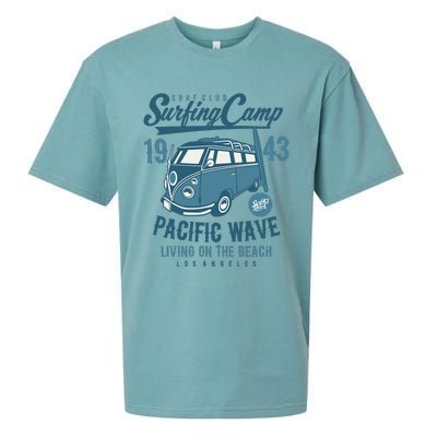 Retro California Surf Vintage Pacific Beach Long Board Wave Sueded Cloud Jersey T-Shirt