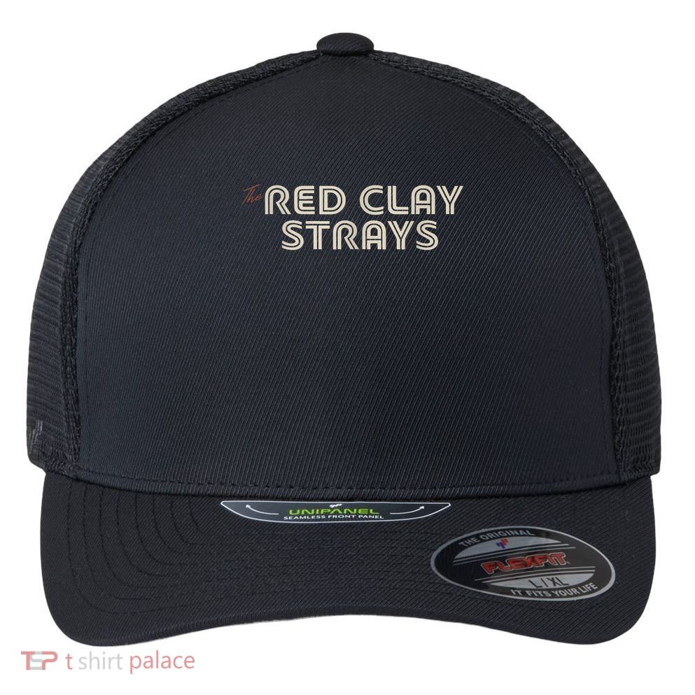 Red Clay Strays Retro Quote Style Flexfit Unipanel Trucker Cap