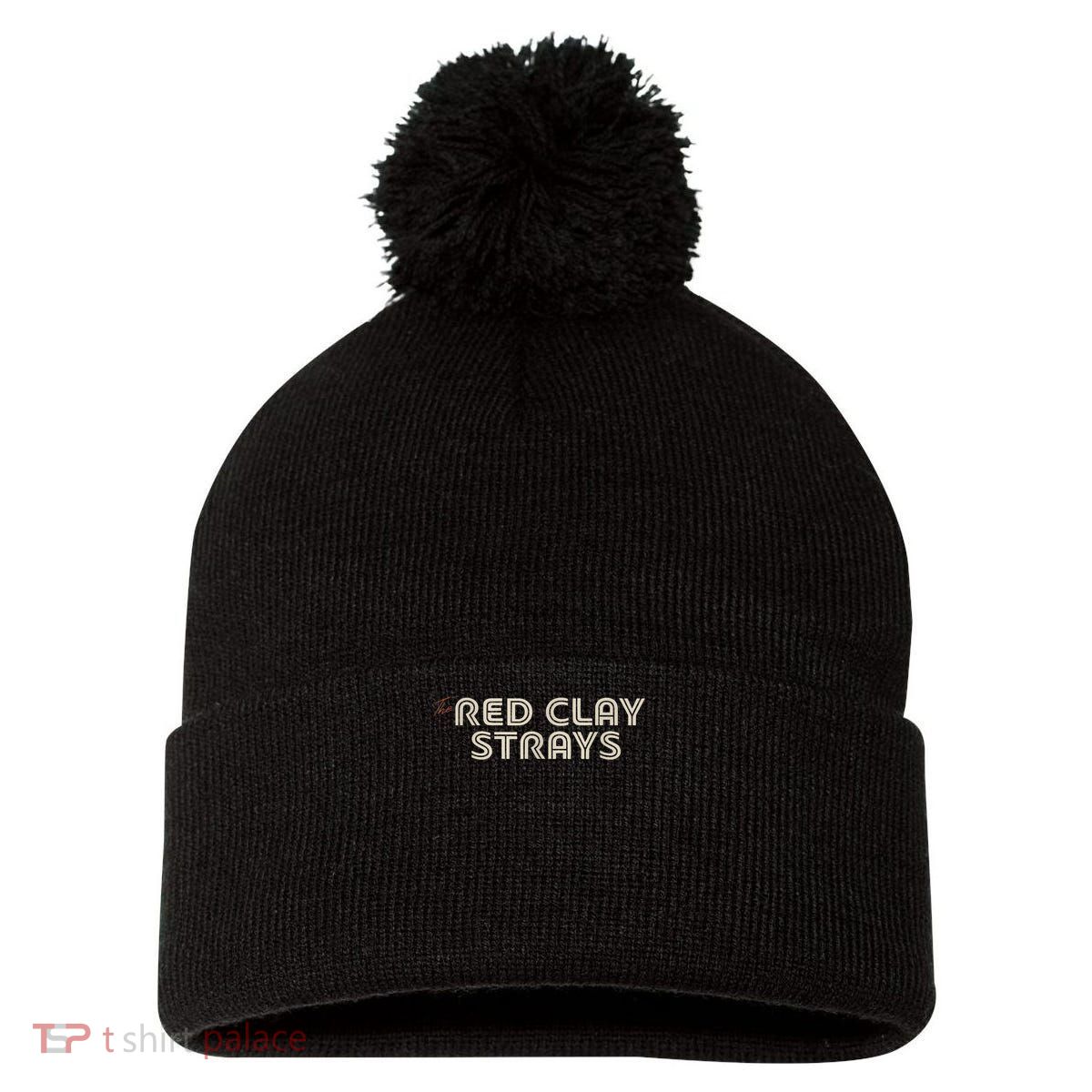 Red Clay Strays Retro Quote Style Pom Pom 12in Knit Beanie