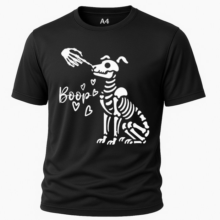 Retro Cute Skeleton Hand Boop Dog Cooling Performance Crew T-Shirt