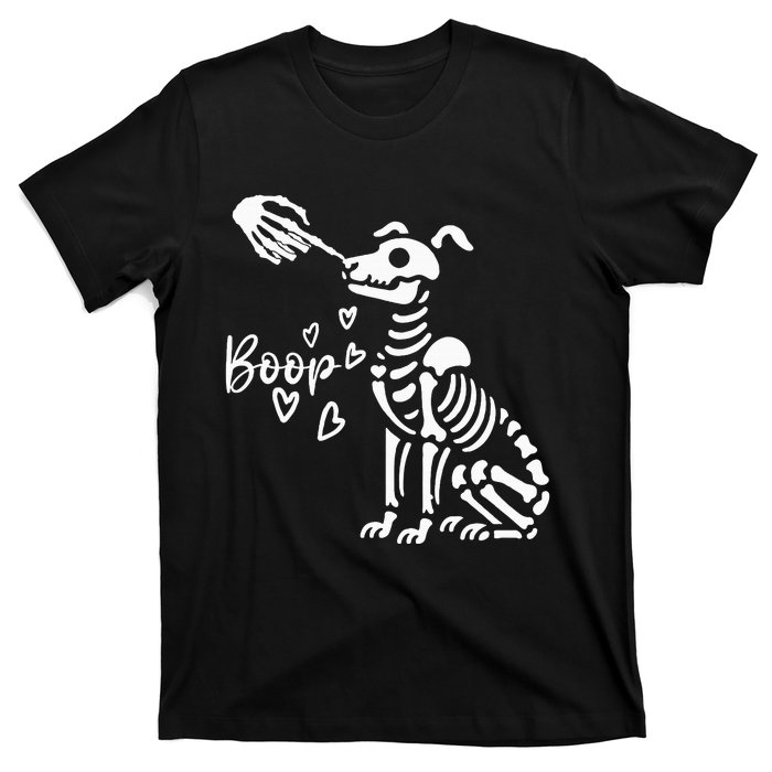 Retro Cute Skeleton Hand Boop Dog T-Shirt