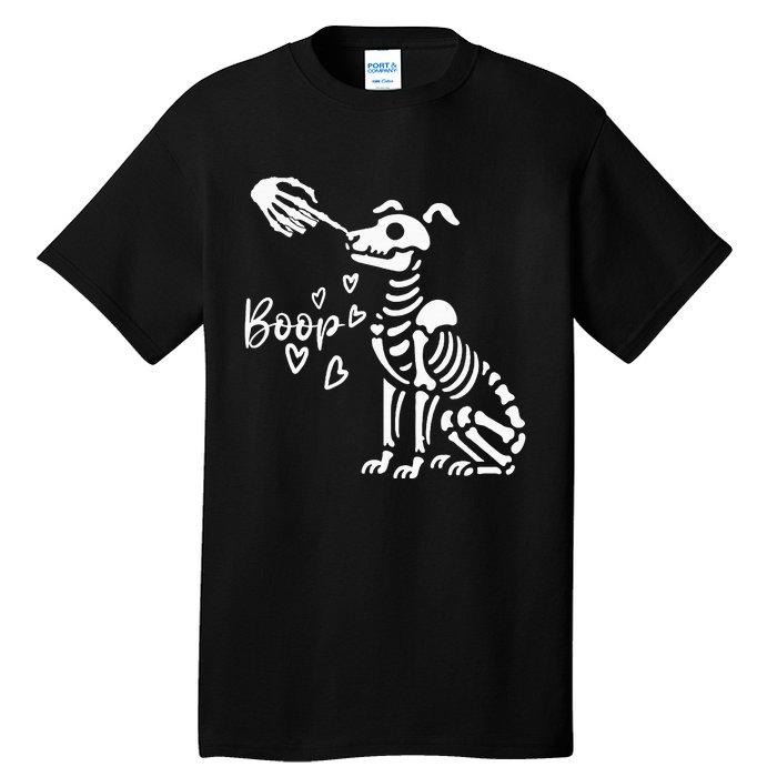 Retro Cute Skeleton Hand Boop Dog Tall T-Shirt