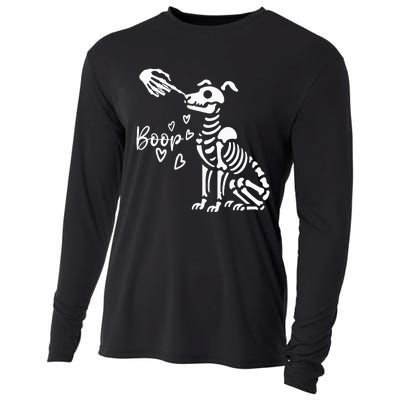 Retro Cute Skeleton Hand Boop Dog Cooling Performance Long Sleeve Crew