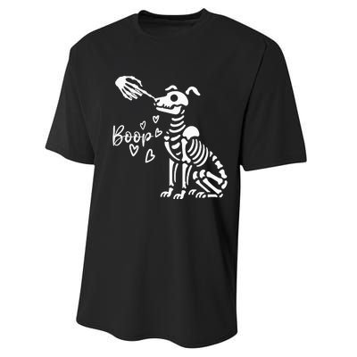 Retro Cute Skeleton Hand Boop Dog Performance Sprint T-Shirt