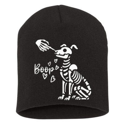 Retro Cute Skeleton Hand Boop Dog Short Acrylic Beanie