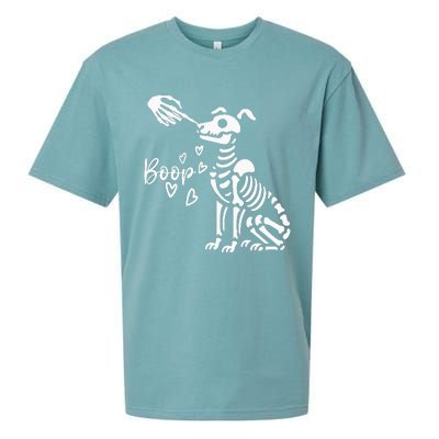 Retro Cute Skeleton Hand Boop Dog Sueded Cloud Jersey T-Shirt