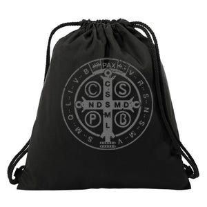 Religious Catholic St. Benedict Medal Christian Drawstring Bag