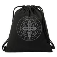 Religious Catholic St. Benedict Medal Christian Drawstring Bag