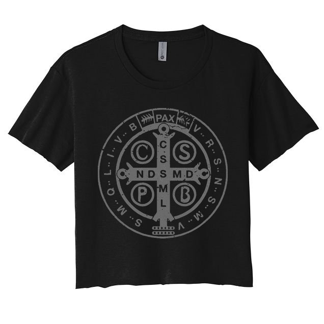 Religious Catholic St. Benedict Medal Christian Crop Top