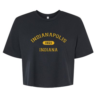 Retro College Style Indianapolis Indiana 1821 Bella+Canvas Jersey Crop Tee