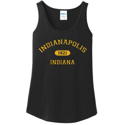 Retro College Style Indianapolis Indiana 1821 Ladies Essential Tank