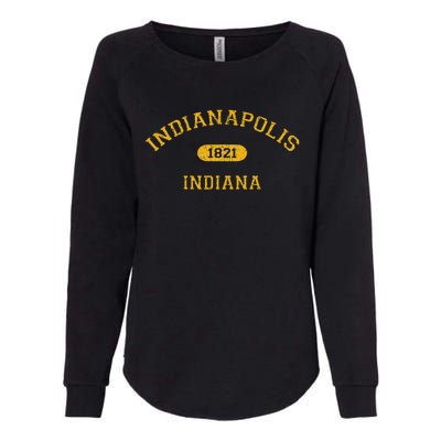 Retro College Style Indianapolis Indiana 1821 Womens California Wash Sweatshirt