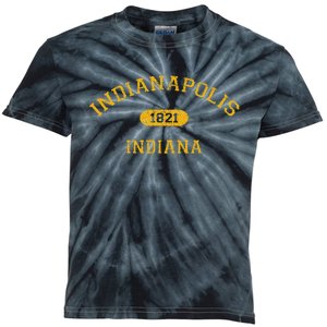 Retro College Style Indianapolis Indiana 1821 Kids Tie-Dye T-Shirt