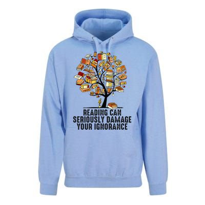 Reading Can Seriously Damage Your Ignorance Book Lover Unisex Surf Hoodie