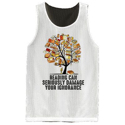 Reading Can Seriously Damage Your Ignorance Book Lover Mesh Reversible Basketball Jersey Tank