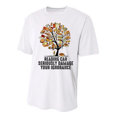 Reading Can Seriously Damage Your Ignorance Book Lover Performance Sprint T-Shirt