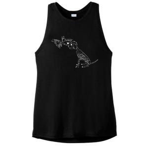 Retro Cute Skeleton Hand Boop Dog Funny Halloween Gift Ladies PosiCharge Tri-Blend Wicking Tank