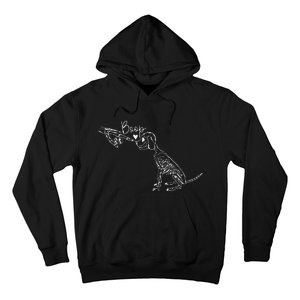 Retro Cute Skeleton Hand Boop Dog Funny Halloween Gift Hoodie