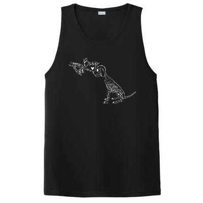 Retro Cute Skeleton Hand Boop Dog Funny Halloween Gift PosiCharge Competitor Tank