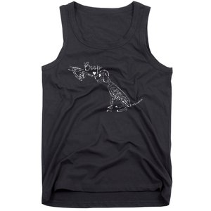 Retro Cute Skeleton Hand Boop Dog Funny Halloween Gift Tank Top