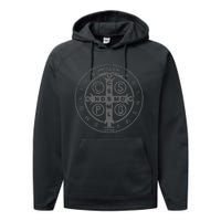 Religious Catholic St. Benedict Medal Christian Performance Fleece Hoodie