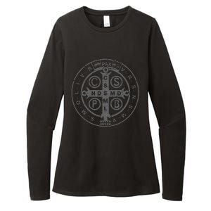 Religious Catholic St. Benedict Medal Christian Womens CVC Long Sleeve Shirt