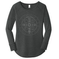 Religious Catholic St. Benedict Medal Christian Women's Perfect Tri Tunic Long Sleeve Shirt