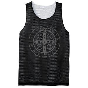 Religious Catholic St. Benedict Medal Christian Mesh Reversible Basketball Jersey Tank