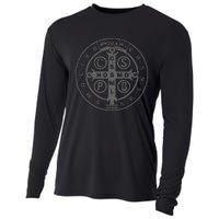 Religious Catholic St. Benedict Medal Christian Cooling Performance Long Sleeve Crew