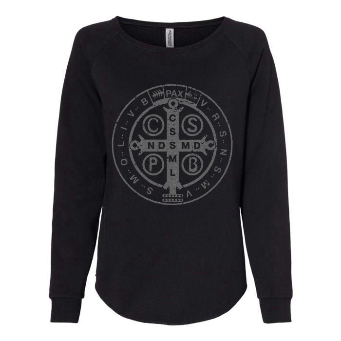 Religious Catholic St. Benedict Medal Christian Womens California Wash Sweatshirt