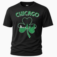 Retro Chicago St Patricks Day Shamrock Gift Cooling Performance Crew T-Shirt