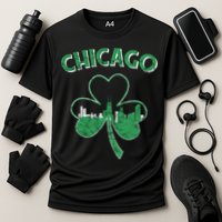 Retro Chicago St Patricks Day Shamrock Gift Cooling Performance Crew T-Shirt