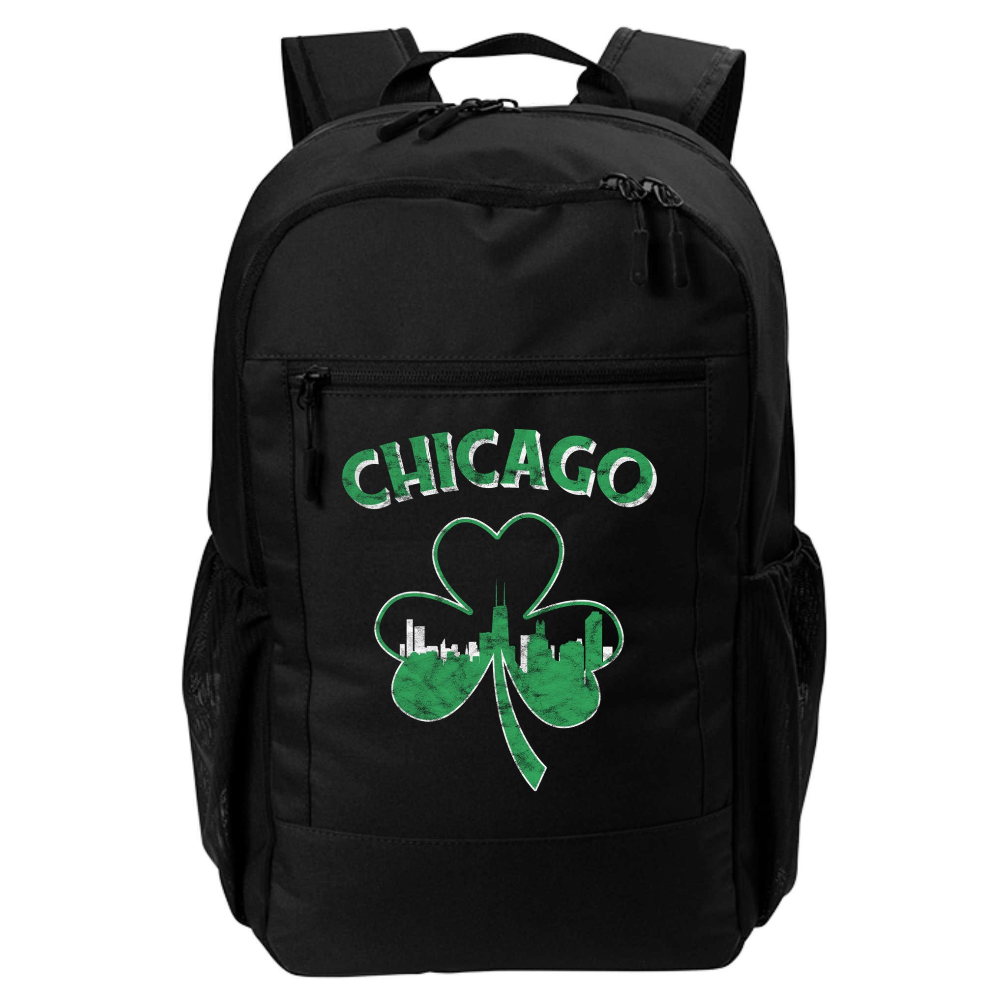 Retro Chicago St Patricks Day Shamrock Gift Backpack