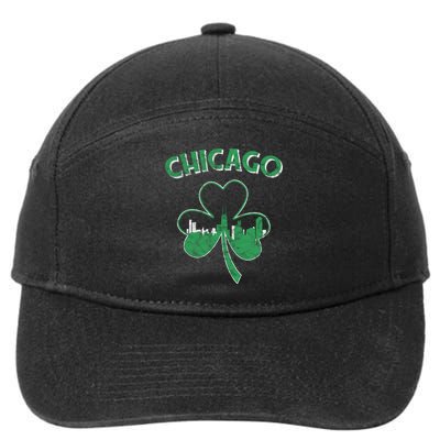 Retro Chicago St Patricks Day Shamrock Gift 7-Panel Snapback Hat