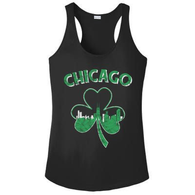 Retro Chicago St Patricks Day Shamrock Gift Ladies PosiCharge Competitor Racerback Tank