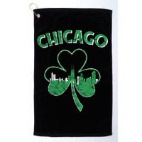 Retro Chicago St Patricks Day Shamrock Gift Golf Towel