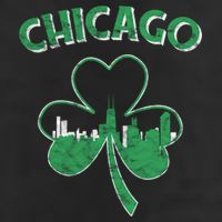 Retro Chicago St Patricks Day Shamrock Gift Golf Towel