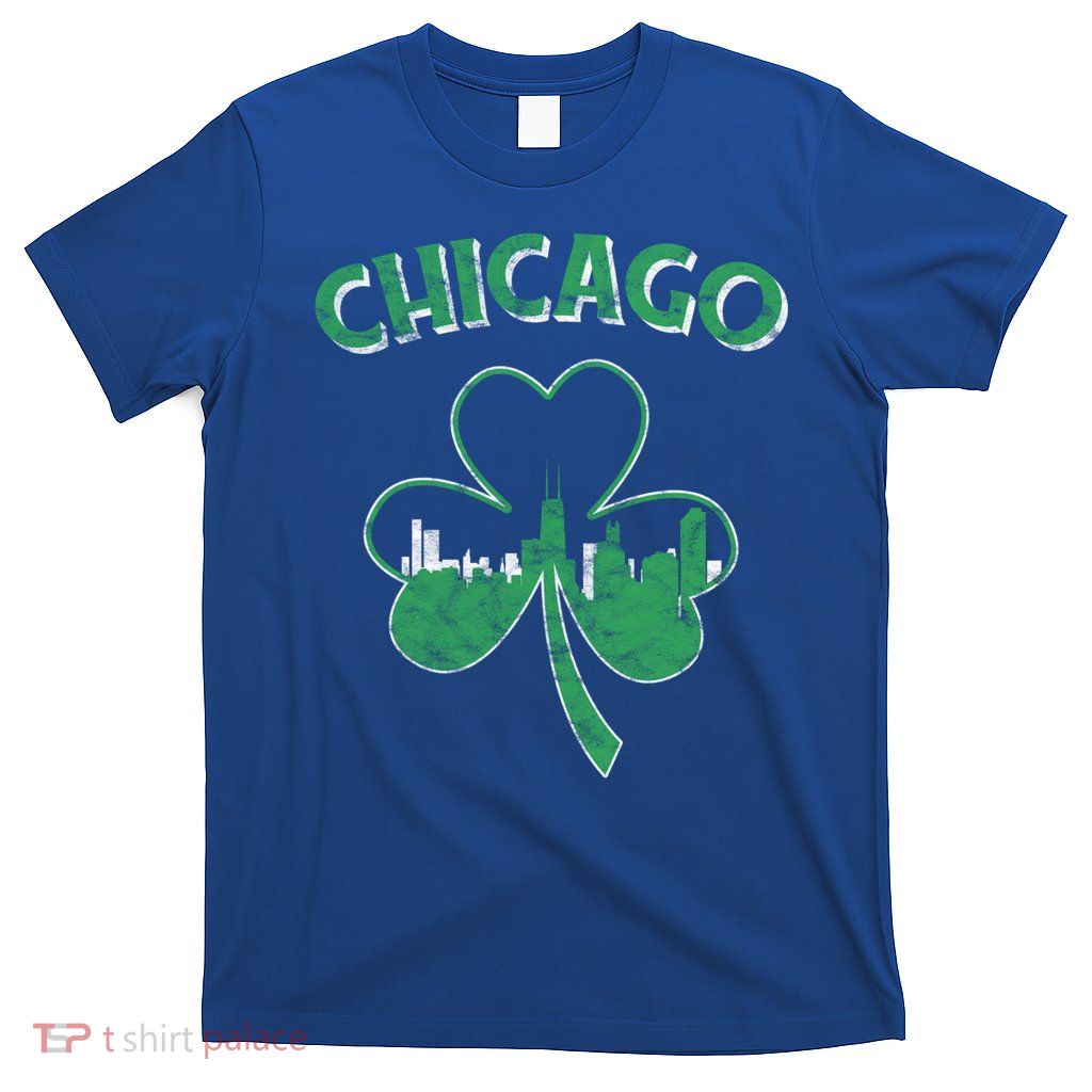 Retro Chicago St Patricks Day Shamrock Gift T-Shirt