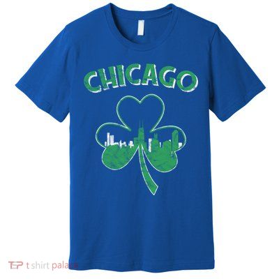 Retro Chicago St Patricks Day Shamrock Gift Premium T-Shirt