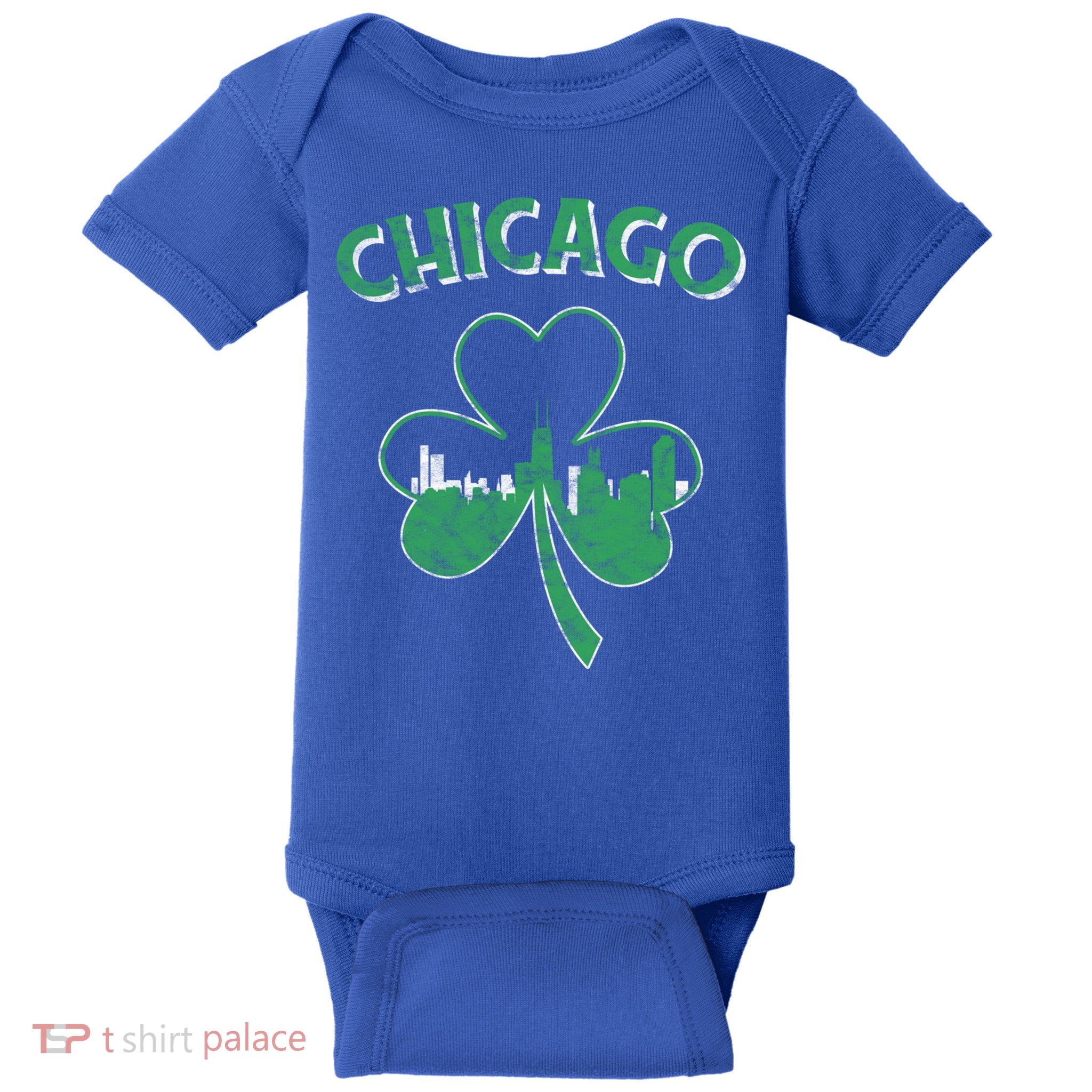 Retro Chicago St Patricks Day Shamrock Gift Baby Bodysuit