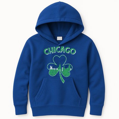Retro Chicago St Patricks Day Shamrock Gift Kids Hoodie