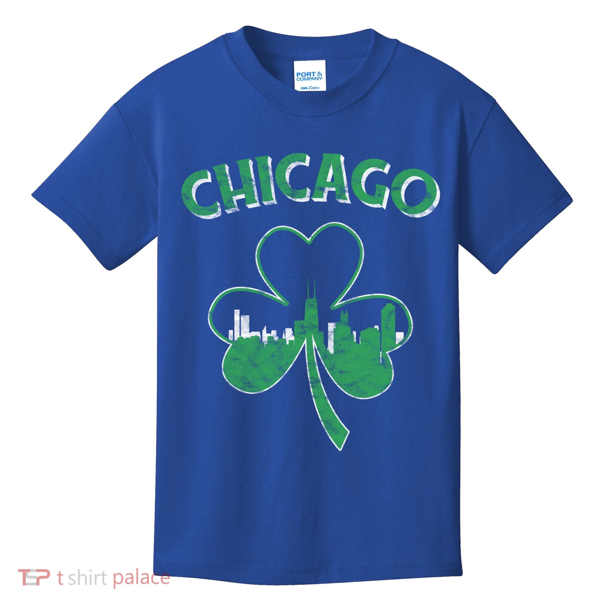 Retro Chicago St Patricks Day Shamrock Gift Kids T-Shirt