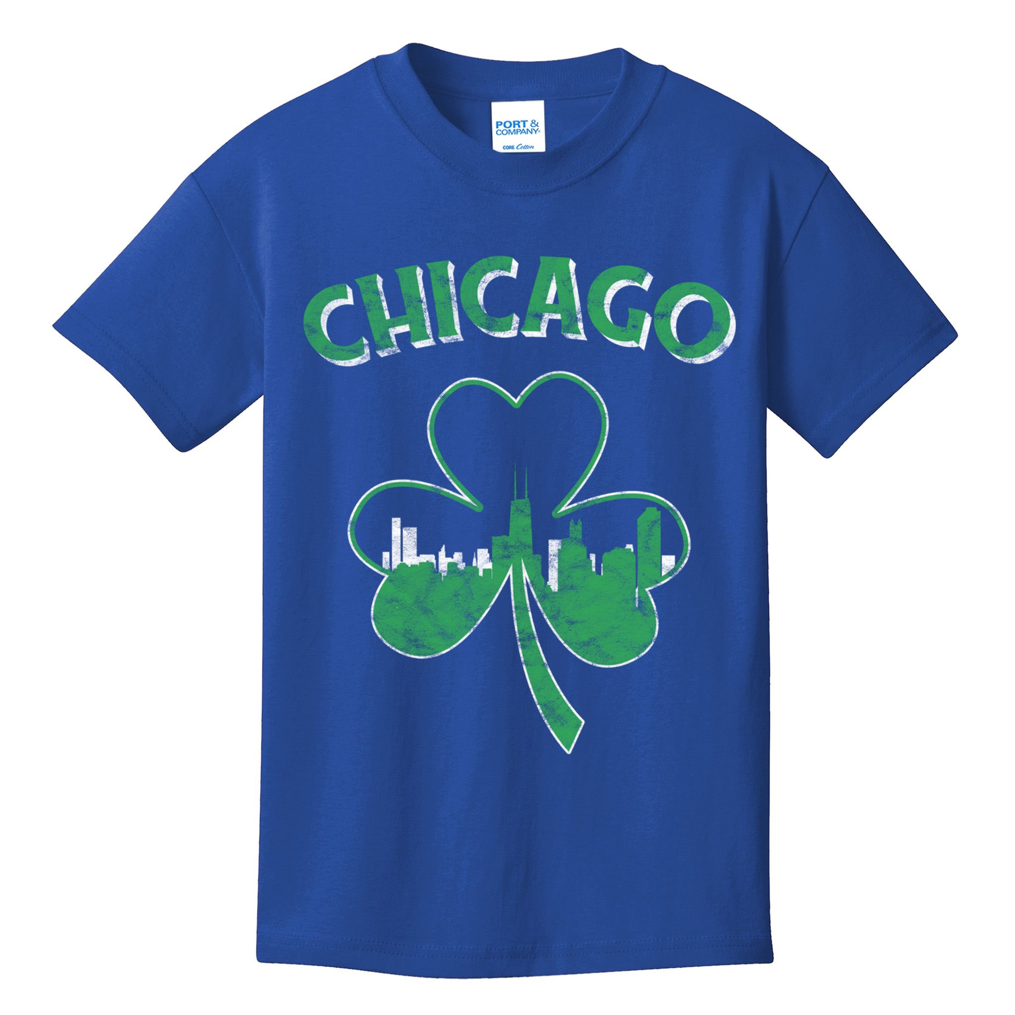 Retro Chicago St Patricks Day Shamrock Gift Kids T-Shirt