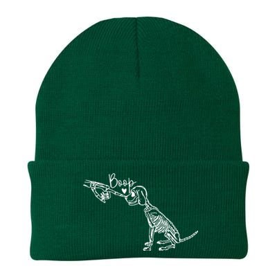 Retro Cute Skeleton Hand Boop Dog Funny Halloween Knit Cap Winter Beanie