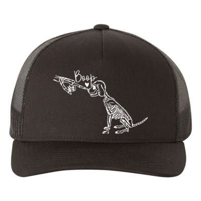 Retro Cute Skeleton Hand Boop Dog Funny Halloween Yupoong Adult 5-Panel Trucker Hat