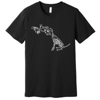 Retro Cute Skeleton Hand Boop Dog Funny Halloween Premium T-Shirt