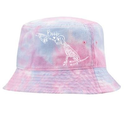 Retro Cute Skeleton Hand Boop Dog Funny Halloween Tie-Dyed Bucket Hat